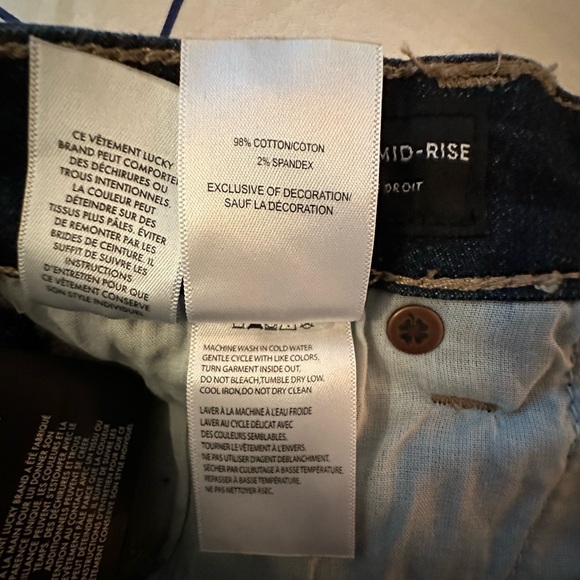 NWT Lucky Brand mid-rise straight jeans, size 25R - Picture 8 of 8